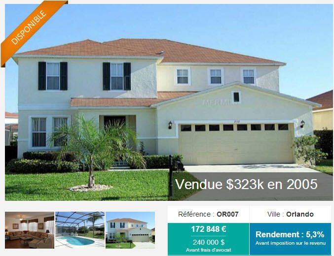 Un exemple de maison commercialisée par My Us Investment, à Orlando (Floride)