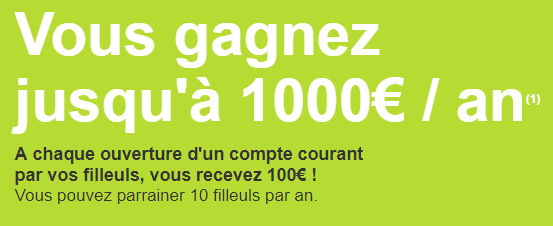Gagnez jusqu'à 1.000 € en parrainant vos proches ! Gagnez jusqu'à 1.000 € en parrainant vos proches !