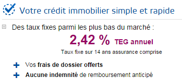 Taux de crédit immobilier : 2,42% TAEG Fixe, assurance incluse, chez Boursorama banque