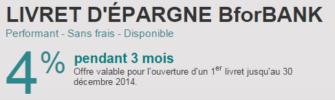 BforBank renouvelle son offre épargne (4%) jusqu'à fin décembre