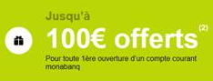 Monabanq. vous remercie d'être un nouveau client et vous offre 10€ par mois, pendant 10 mois !