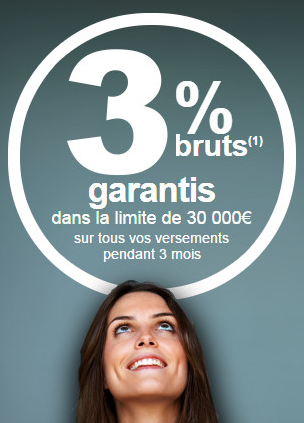 Compte sur Livret Société Générale : 3% pendant 3 mois sur 30.000€