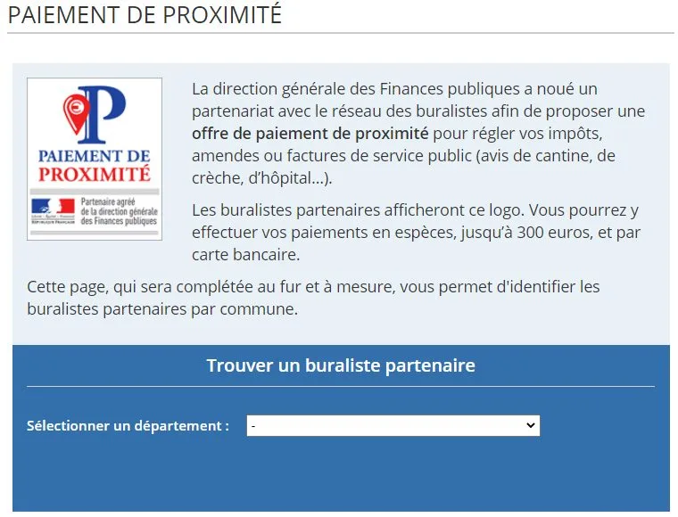 Paiement de proximité, carte interactive