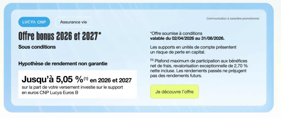 Lucya CNP&nbsp;: bonus de rendement sur le fonds euros