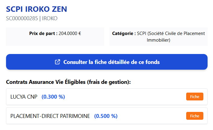SCPI IROKO Zen en assurance vie