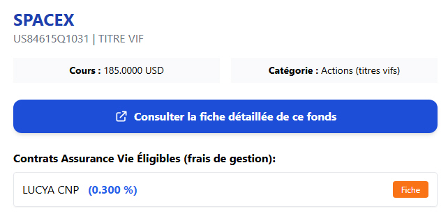 Titre vif SpaceX en assurance vie