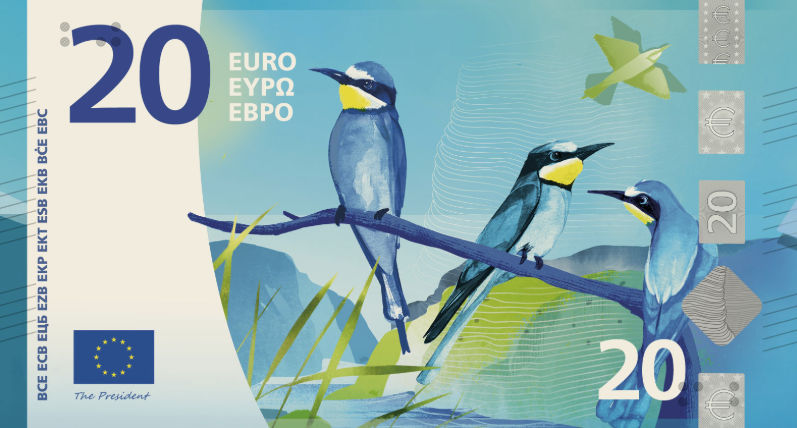 Spécimen, illustration billet 20 euros