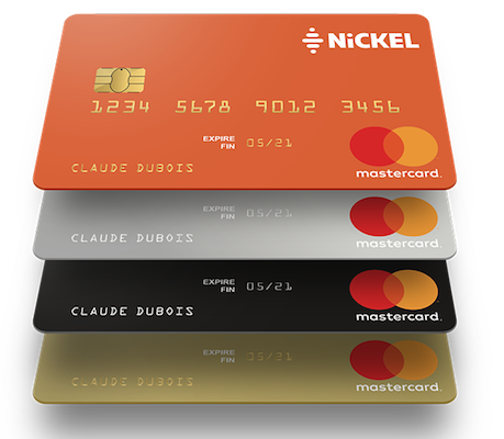 Choix du coloris des CB MasterCard Nickel 