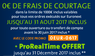 Nouvelle offre de bienvenue Binck&nbsp;: frais de courtages et ProRealTime Offerts, sous conditions 