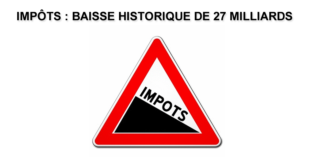 Baisse d'impôt : un total historique de 27 milliards en 5 ans Baisse d'impôt : un total historique de 27 milliards en 5 ans