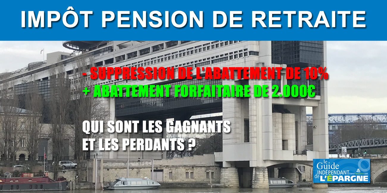 Impôt sur les pensions de retraite : l'abattement de 10% supprimé en faveur d'un forfait de 2.000 € Impôt sur les pensions de retraite : l'abattement de 10% supprimé en faveur d'un forfait de 2.000 €