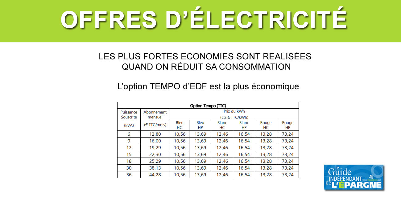Réduire ses factures d'électricité : l'offre Tempo d'EDF, de loin la plus économique