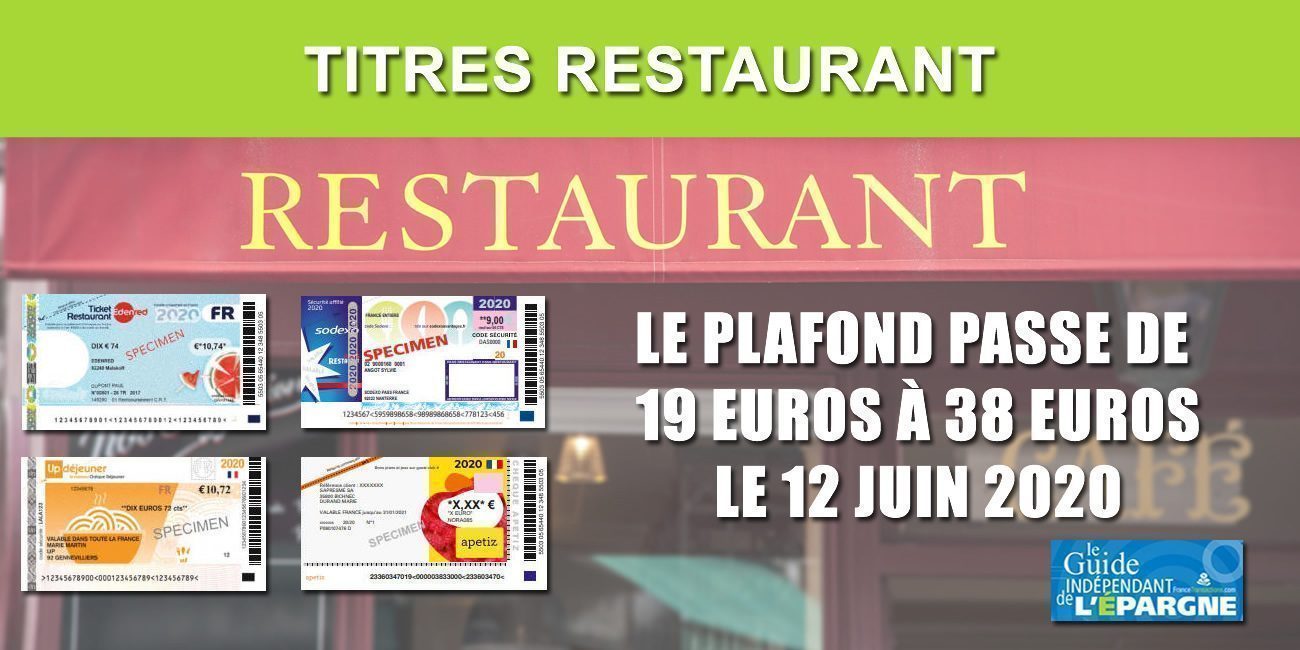 Titres Restaurant : le doublement du plafond de dépenses de 19 à 38 euros applicable depuis le 12 juin 2020, se terminera le 30 juin 2022 Titres Restaurant : le doublement du plafond de dépenses de 19 à 38 euros applicable depuis le 12 juin 2020, se terminera le 30 juin 2022
