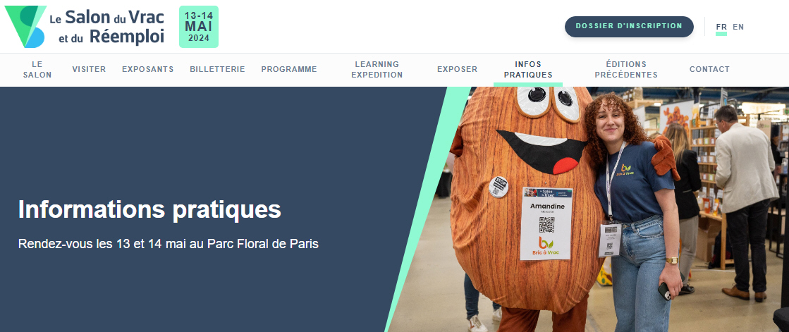 Salon du Vrac et du Réemploi : 13 et 14 mai 2024, au Parc Floral de Paris Salon du Vrac et du Réemploi : 13 et 14 mai 2024, au Parc Floral de Paris