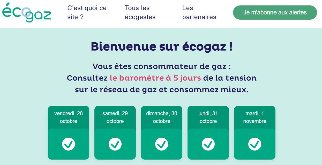 Après EcoWatt, voici son pendant EcoGaz pour pour adapter vos consommations de Gaz durant la crise énergétique