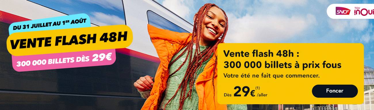 Billets de train SNCF à prix acceptables : 300.000 billets mis en vente entre 29 et 49 euros ce lundi 31 juillet Billets de train SNCF à prix acceptables : 300.000 billets mis en vente entre 29 et 49 euros ce lundi 31 juillet