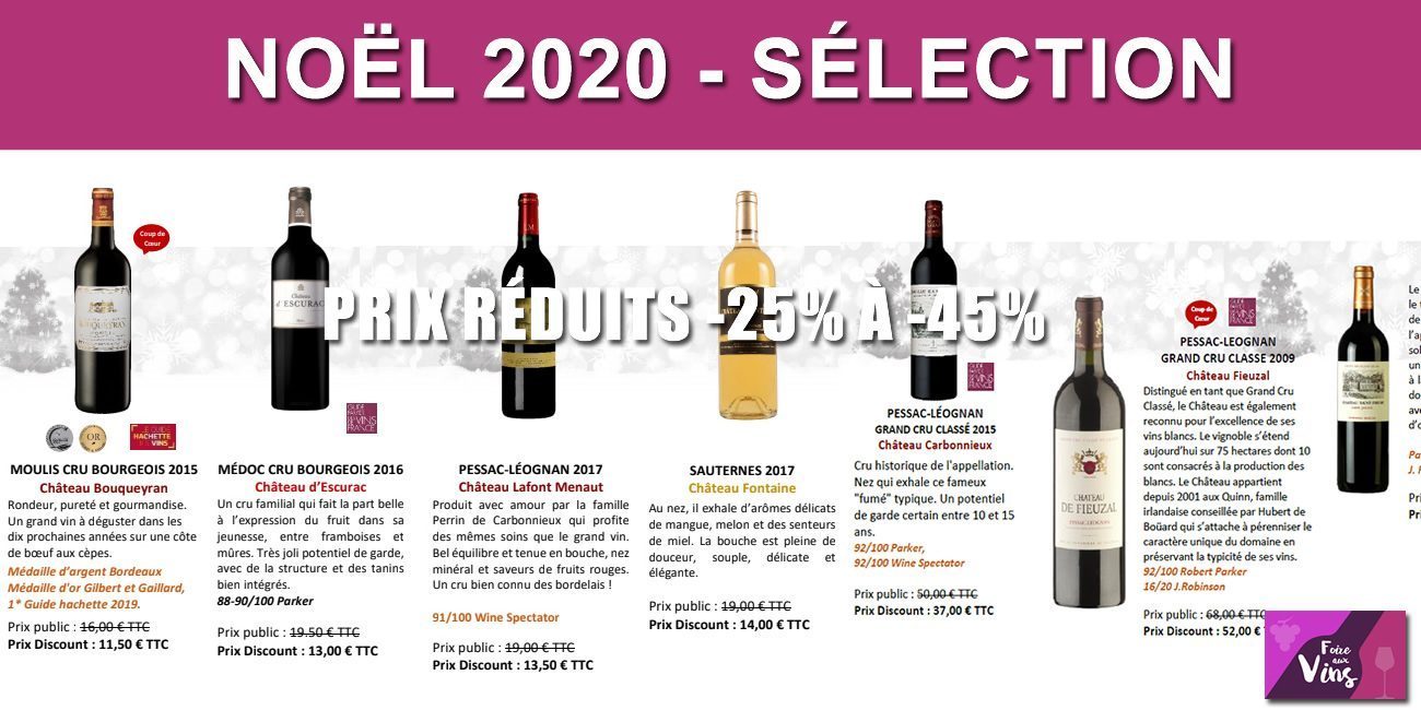 Noël 2020 : une sélection des meilleurs vins à prix réduits (-25% à -45%)