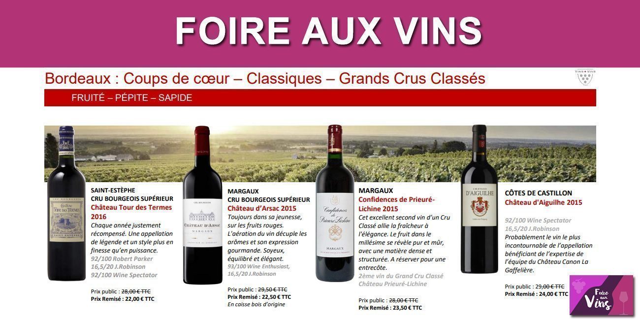 Foire aux vins de printemps 2022 : chez Vins+Vins, pas de pénurie de bons plans pour votre cave ! Foire aux vins de printemps 2022 : chez Vins+Vins, pas de pénurie de bons plans pour votre cave !