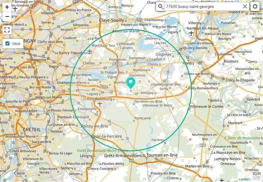 Calculer un rayon de 10km autour de chez soi Calculer un rayon de 10km autour de chez soi