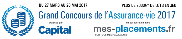 Grand concours de l'assurance-vie 2017, organisé par Capital, en collaboration avec Mes-Placements.fr ! Grand concours de l'assurance-vie 2017, organisé par Capital, en collaboration avec Mes-Placements.fr !