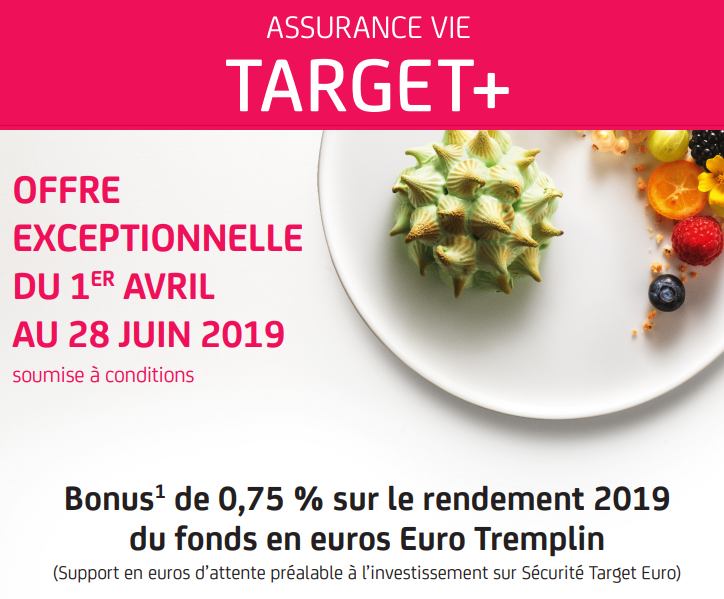 Assurance-Vie : offre Primonial, Target+, bonus de rendement sur le fonds euros de 0.75% en 2019