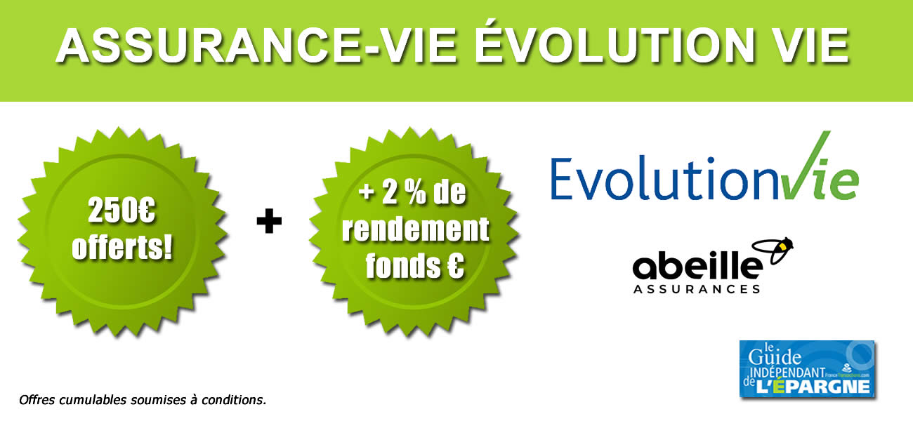 Assurance-vie Évolution Vie : fonds euros proche des 4 % en 2023 et en 2024 (bonus Abeille), 16 nouvelles unités de compte Assurance-vie Évolution Vie : fonds euros proche des 4 % en 2023 et en 2024 (bonus Abeille), 16 nouvelles unités de compte