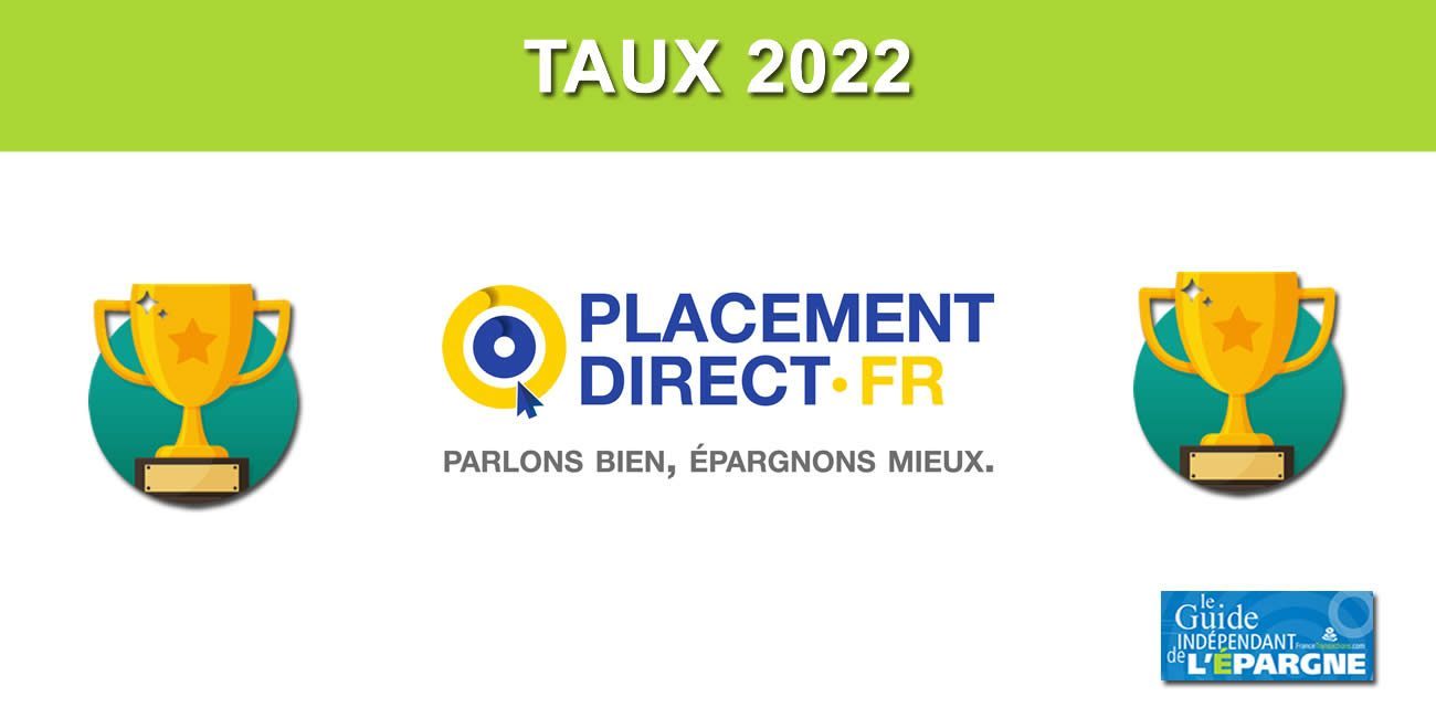 Taux 2022 : le contrat d'assurance-vie Placement-direct Vie parmi les meilleurs taux du marché, avec 3.25% (bonus de rendement)