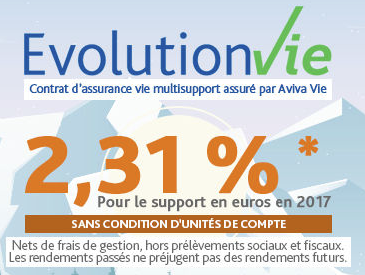 Assurance Vie Évolution Vie d'Aviva Vie : +2.31% en 2017, hors bonus de rendement Assurance Vie Évolution Vie d'Aviva Vie : +2.31% en 2017, hors bonus de rendement