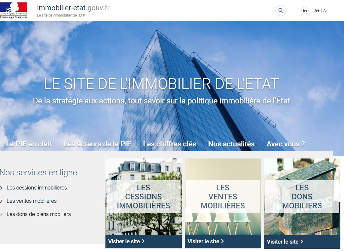Immobilier de l'État : un nouveau portail d'informations, avec notamment des offres d'emplois