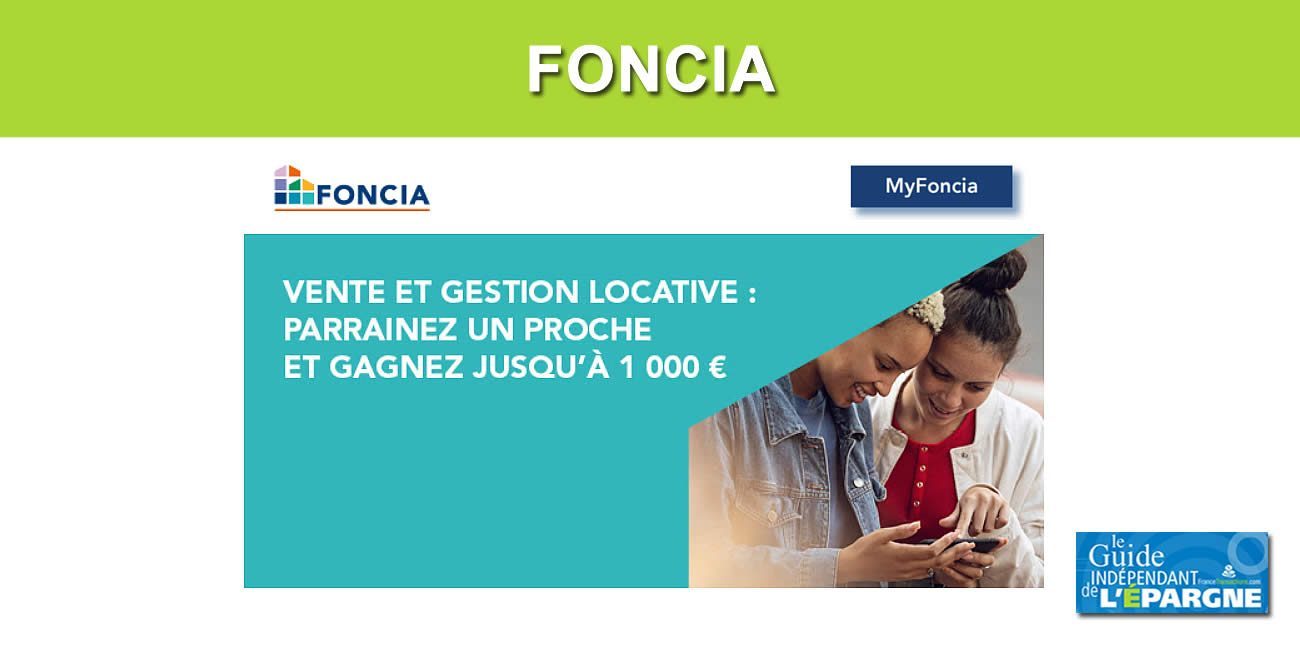 Immobilier : empochez jusqu'à 1.000€ avec le parrainage Foncia, à saisir avant le 30 juin 2022 Immobilier : empochez jusqu'à 1.000€ avec le parrainage Foncia, à saisir avant le 30 juin 2022