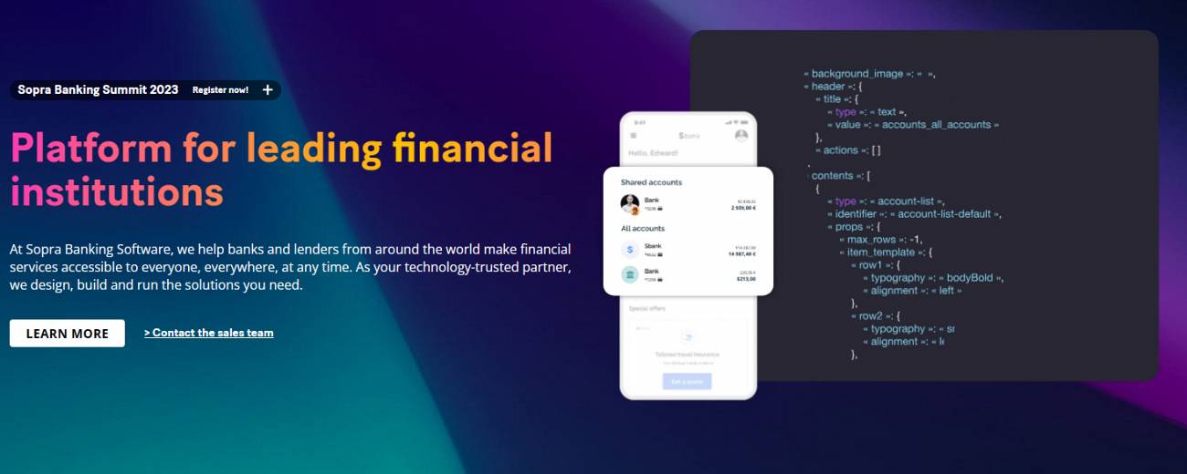 Sopra Banking Software lance la première plateforme bancaire en Software-as-a-Service offrant l'accès à l'Intelligence Artificielle Sopra Banking Software lance la première plateforme bancaire en Software-as-a-Service offrant l'accès à l'Intelligence Artificielle