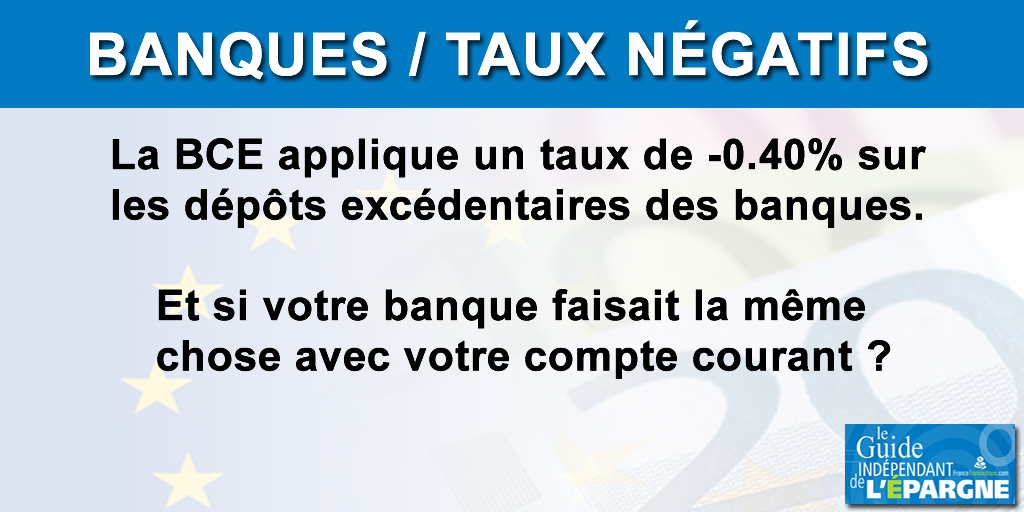 Taux négatifs : votre banque va-t-elle commencer à ponctionner vos dépôts sur votre compte courant ? Taux négatifs : votre banque va-t-elle commencer à ponctionner vos dépôts sur votre compte courant ?