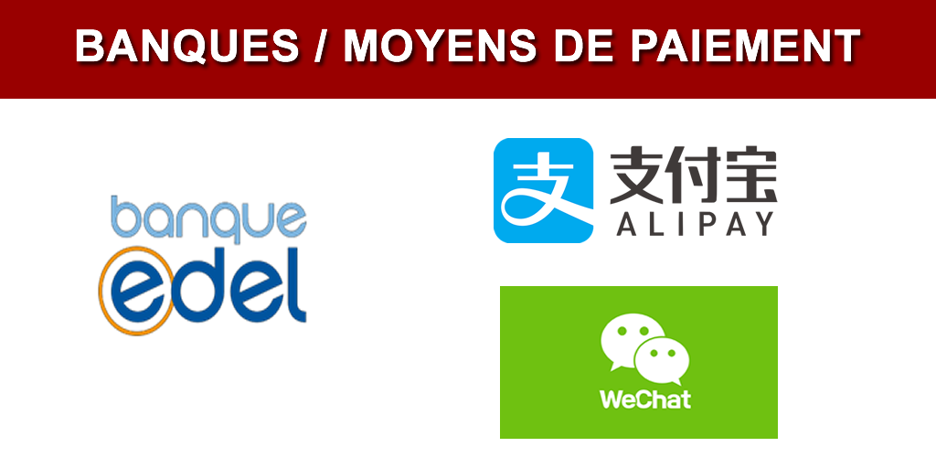 Banque Edel, l'offre la plus complète pour les commerçants, vis à vis des touristes asiatiques (Alipay, WeChat) Banque Edel, l'offre la plus complète pour les commerçants, vis à vis des touristes asiatiques (Alipay, WeChat)