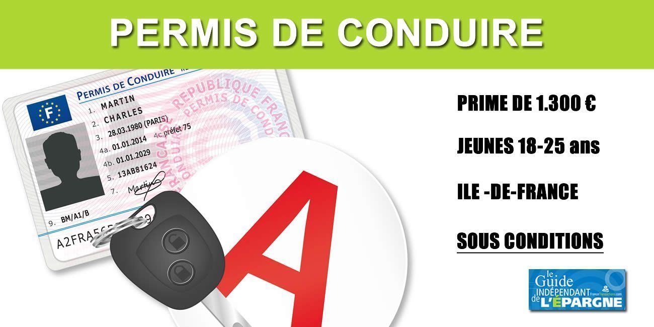 Permis de conduire : prime de 1.300€ offerte à 60.000 jeunes par la Région Ile-de-France Permis de conduire : prime de 1.300€ offerte à 60.000 jeunes par la Région Ile-de-France