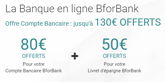 BforBank : c'est de nouveau jusqu'à 130€ offerts pour les nouveaux clients, jusqu'au 22 février 2018 