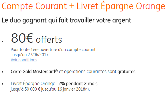 ING Direct offre 80€ à ses nouveaux clients, avec une épargne à 2%, jusqu'au 18 janvier 2018 ING Direct offre 80€ à ses nouveaux clients, avec une épargne à 2%, jusqu'au 18 janvier 2018