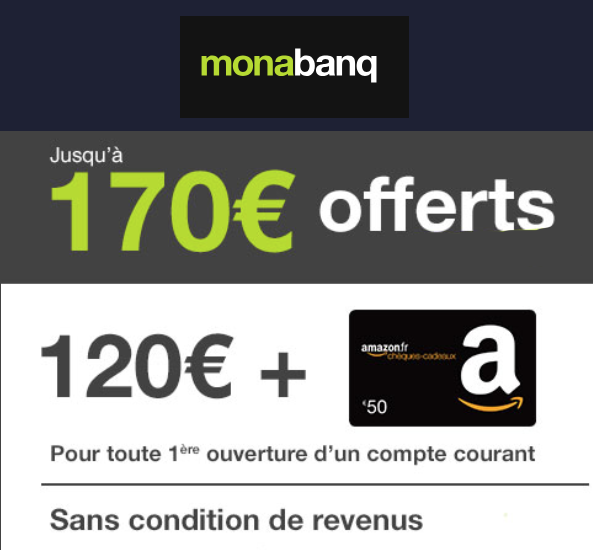 Monabanq : Dernier jour pour empocher jusqu'à 170€ de primes de bienvenue ! Monabanq : Dernier jour pour empocher jusqu'à 170€ de primes de bienvenue !