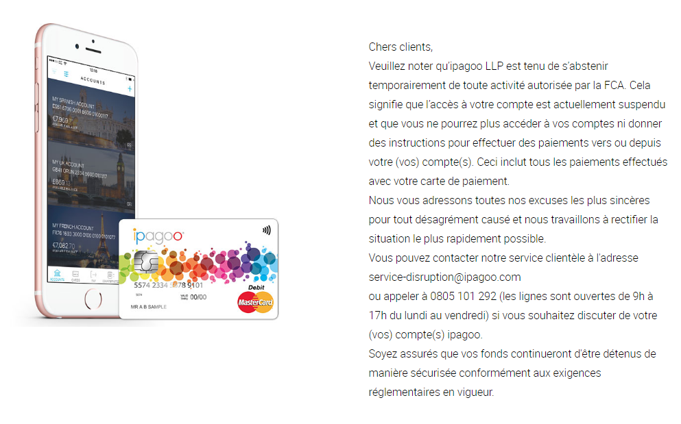 Néobanque : Ipagoo, interruption momentanée de service, licence suspendue, défaut de fonds propres Néobanque : Ipagoo, interruption momentanée de service, licence suspendue, défaut de fonds propres