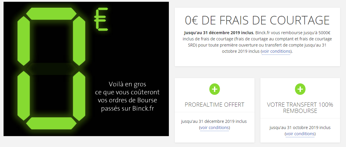 Jusqu'à 5.000€ de frais de courtage remboursés chez Binck, à saisir avant le 31 octobre 2019