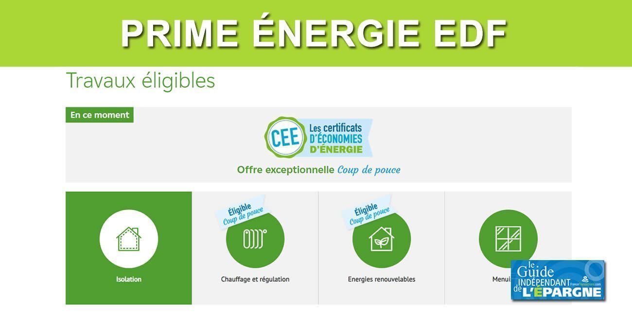 Rénovation énergétique : La Prime énergie d'EDF, pouvant aller jusqu'à 5000 euros, est reconduite jusqu'au 31 décembre 2025 Rénovation énergétique : La Prime énergie d'EDF, pouvant aller jusqu'à 5000 euros, est reconduite jusqu'au 31 décembre 2025