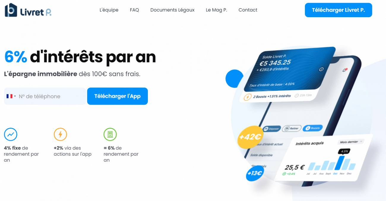 Livret P. (Openstone) : un investissement immobilier accessible à tous, objectif de rendement de 4 %, non garanti Livret P. (Openstone) : un investissement immobilier accessible à tous, objectif de rendement de 4 %, non garanti