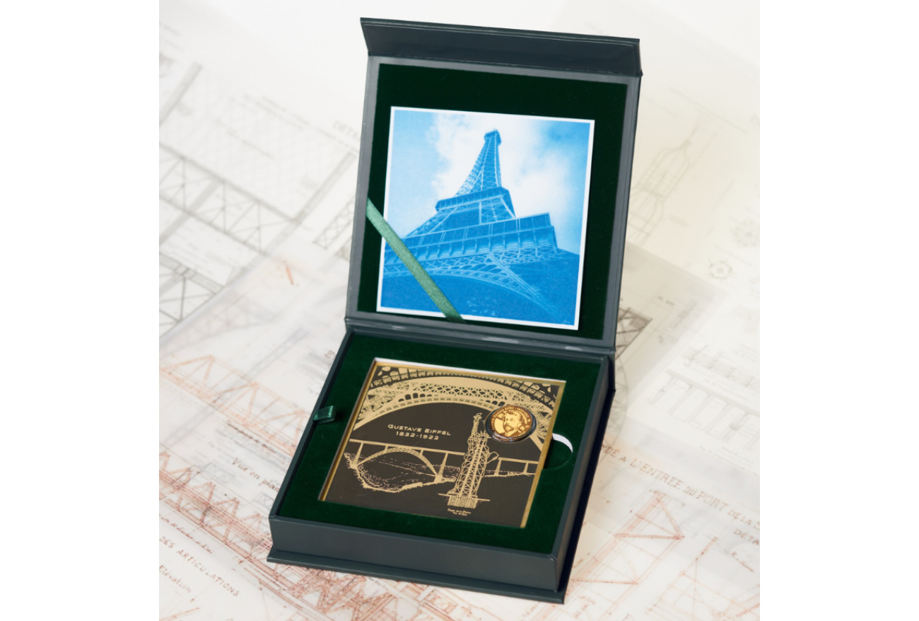 Pièce d'or Gustave Eiffel, Vera Black d'1/10ème d'once d'or pur, seulement 100 exemplaires Pièce d'or Gustave Eiffel, Vera Black d'1/10ème d'once d'or pur, seulement 100 exemplaires