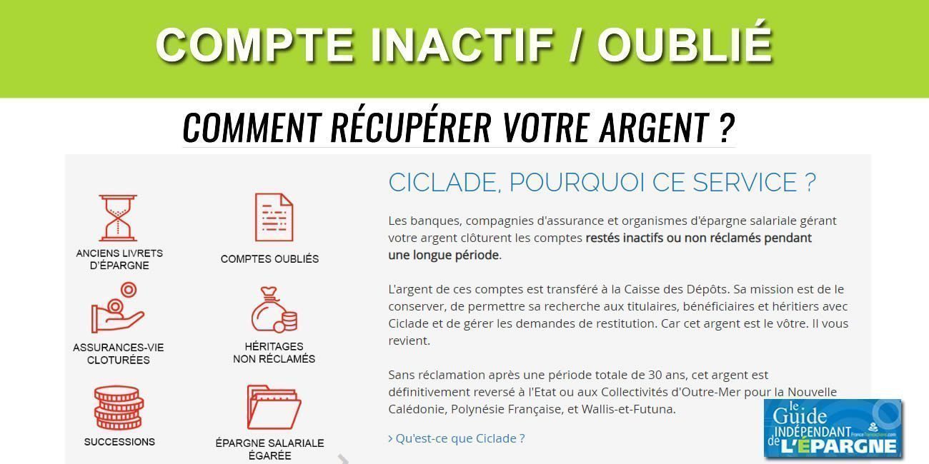 Ciclade (CDC), près de 7 milliards d'euros à récupérer ! Comment récupérer votre argent d'un compte oublié ? C'est gratuit ! Ciclade (CDC), près de 7 milliards d'euros à récupérer ! Comment récupérer votre argent d'un compte oublié ? C'est gratuit !