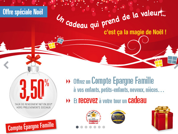 Pour Noël, si vous offriez un Compte Epargne Famille Carac comme cadeau ?