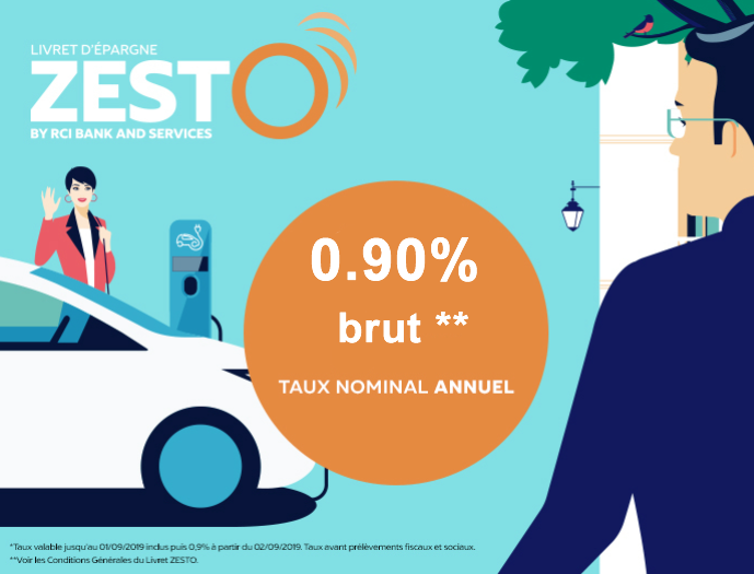 Livret épargne ZESTO : baisse du taux à 0.90% au 1er septembre 2019 Livret épargne ZESTO : baisse du taux à 0.90% au 1er septembre 2019