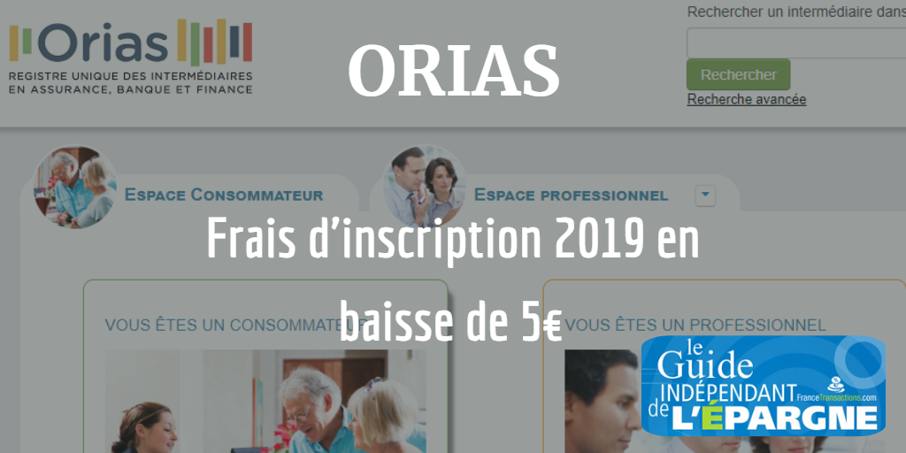 Professionnels de la finance : l'ORIAS baisse ses frais d'inscription de 5€ en 2019