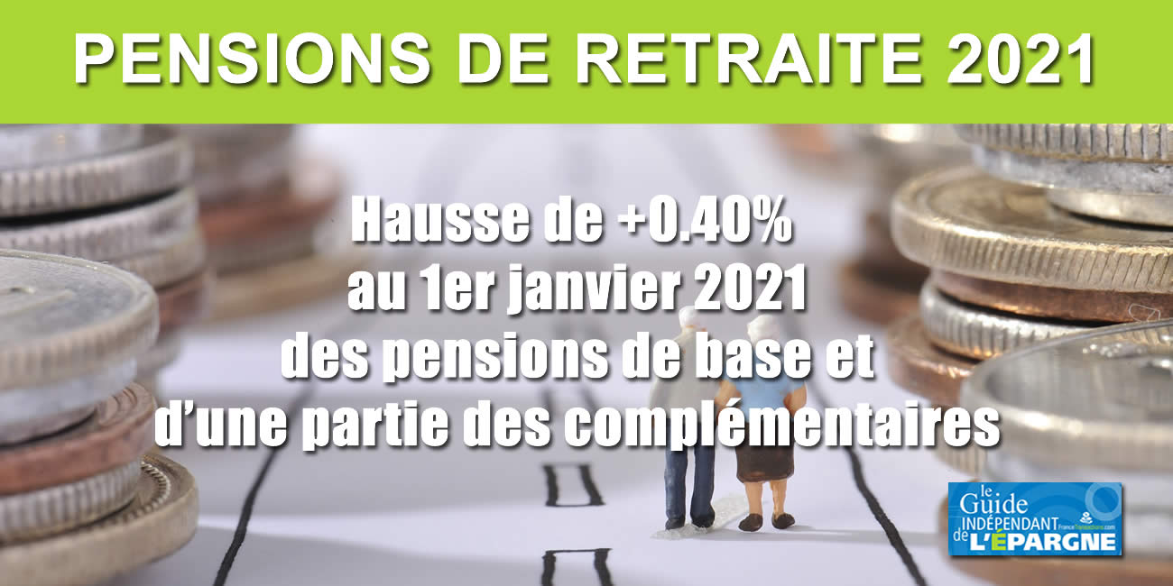 Retraites : hausse de +0.40% des pensions au 1er janvier 2021 (base et complémentaires)