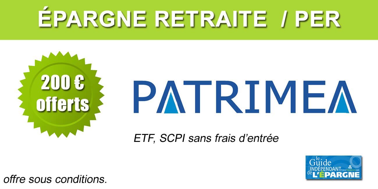 Épargne retraite P-PER : allocation ETF, SCPI sans frais d'entrée, 200€ offerts à saisir avant le 30 décembre 2022 Épargne retraite P-PER : allocation ETF, SCPI sans frais d'entrée, 200€ offerts à saisir avant le 30 décembre 2022