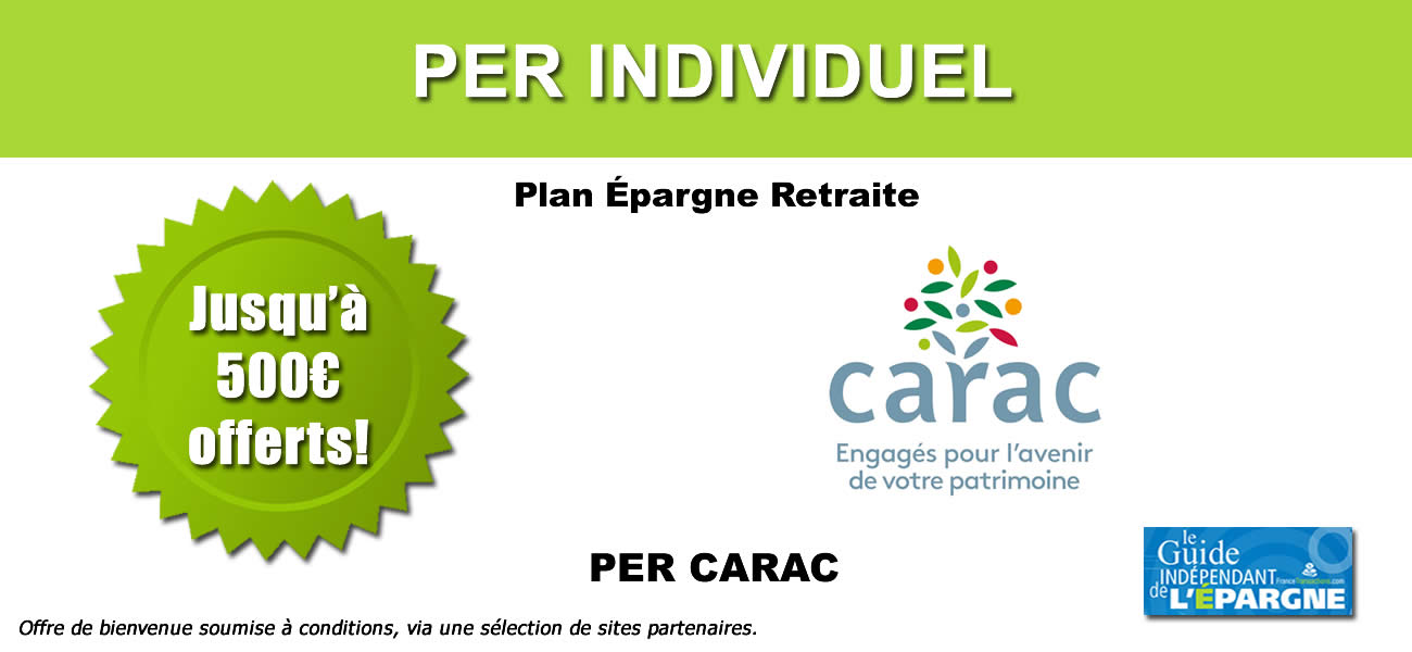 Épargne retraite, offre exceptionnelle : Jusqu'à 500 euros offerts sur le PER Individuel Carac