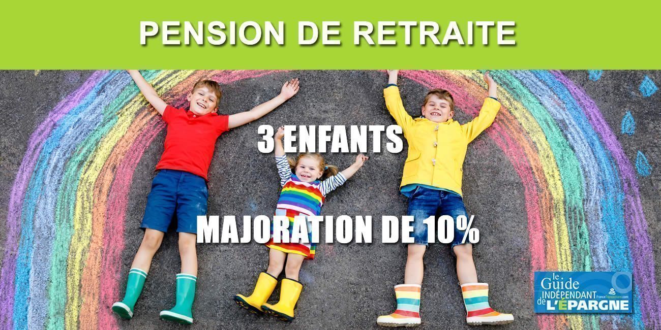 Pension de retraite : la majoration de 10% de votre pension s'applique également pour 3 enfants élevés (famille recomposée)